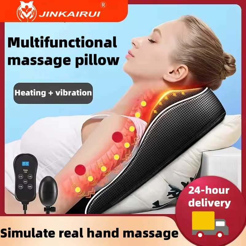 Manufacturer Direct Electric Shiatsu Head Neck Cervical Ttraction Body Massager Car Back Pillow with Heating Vibrating Massage DW250512