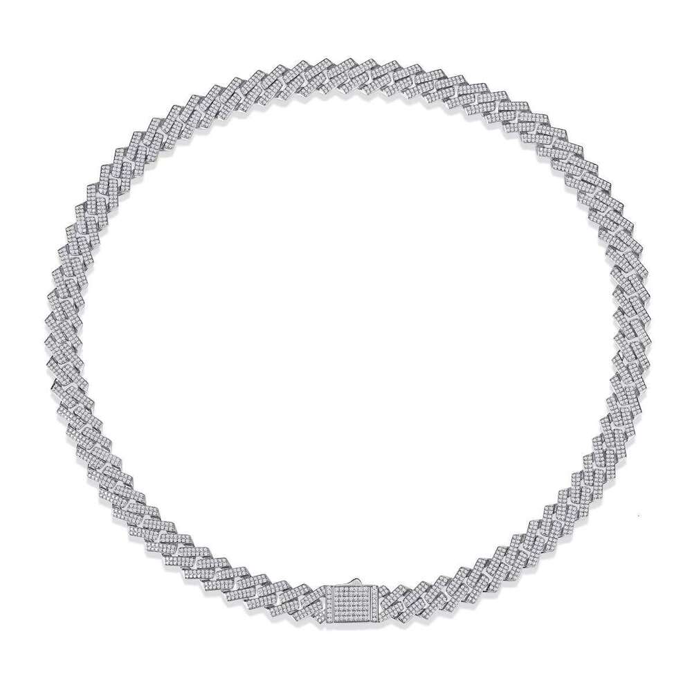 14mm Moissanite Cuban Men's Necklace - Pure Sier Jewelry
