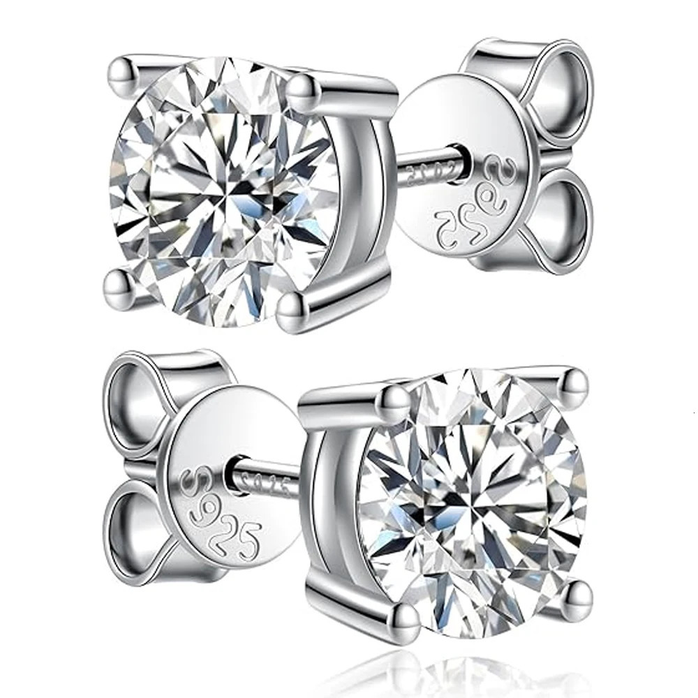 KNOBSPIN 2.0ct Earrings for Women Lab Grown Diamond Ear Studs 925 Sterling Silver Fine Jewelry Gift 250512