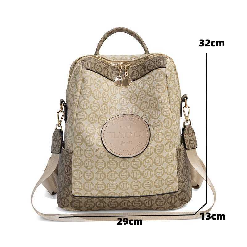 New Famous Womens Print Design Backpack Large Capacity Splash Travel Backpack High Quality PU Leather Shoulder School Bag Z250512