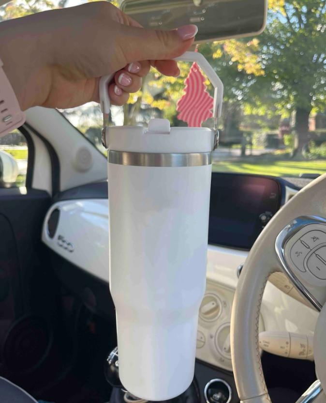 30oz Tumblers With handheld Straw Lids Stainless Steel Coffee Termos Car Vacuum Cup 30 oz Water Bottles for Water Cold Warm With Box US STOCK 0717