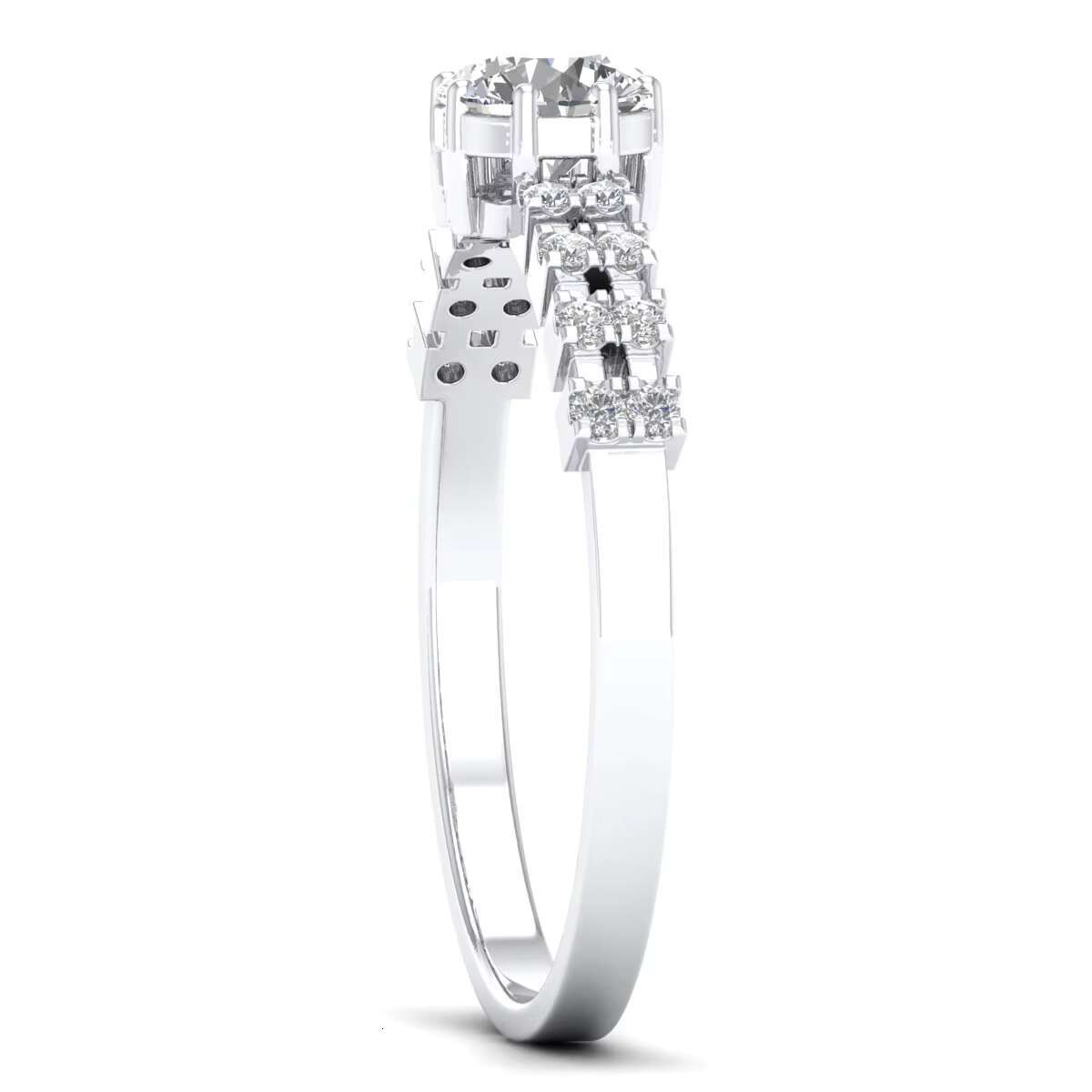 REYES Round Brilliant Cut 1.2Ct Moissanite Engagement Ring for Women Original 925 Sterling Silver GRA Certified Fine Jewelry