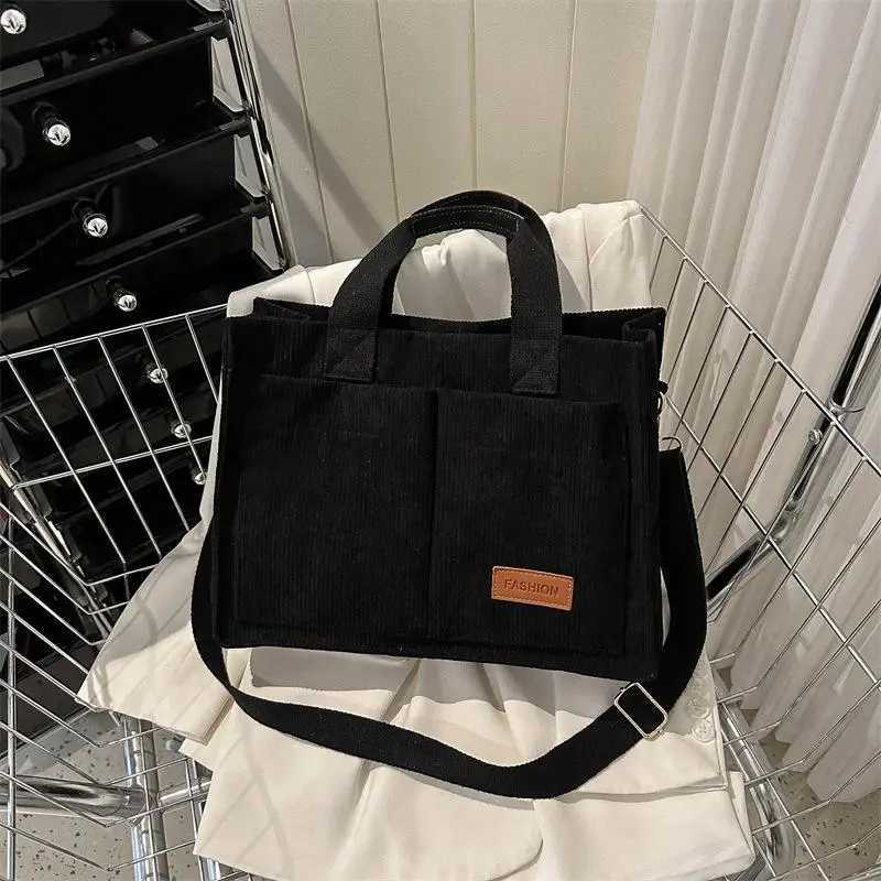 Womens Corduroy Tote Bag Large Capcity Handbags for Women Commuting Womens Bag Messenger Shoulder Bag Female HandbagW250512