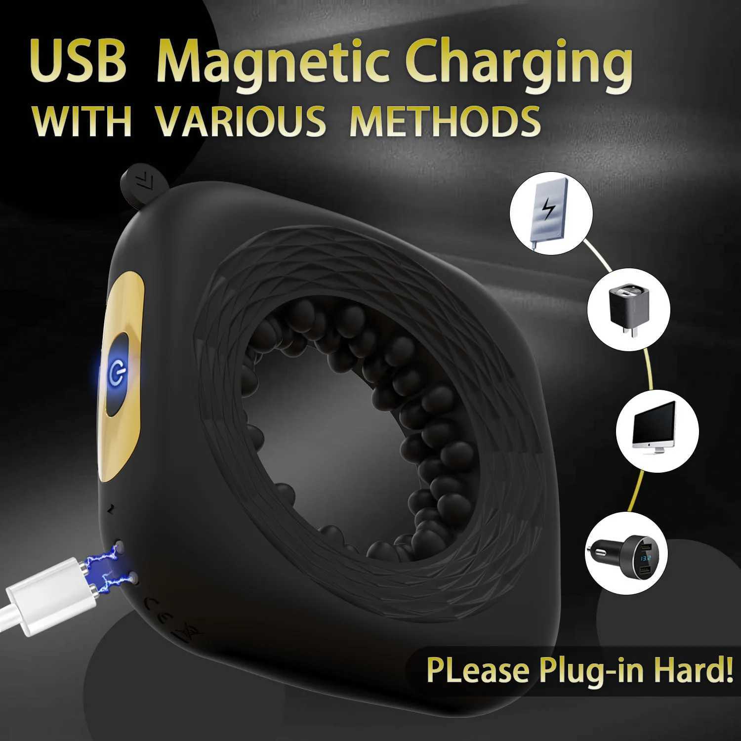 Powerful Vibrating Cock Ring for MenRechargeable Dual Moto Penis RingDurable Penisring Sex Ring Enhances Pleasure for Couples W250512