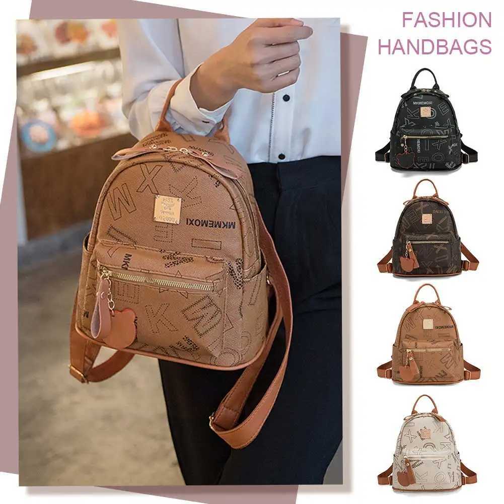 Backpack Purse PU Leather Adjustable Strap Mini Backpack for Women Multi Pockets Rucksack School Bag for Travel Shopping Z250512-1