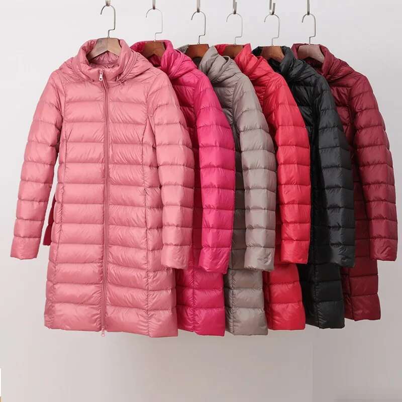 Newbang 5Xl 4Xl Hat Detachable Thick Long Winter Ultra Light Jacket Women With Hooded Down Coat Female Designer