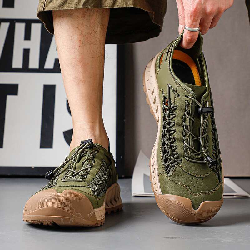 New Men's Fashion Hand-woven Sandals Summer Outdoor Non-slip Waterproof Hiking Shoes Lightweight Breathable Sneakers Men