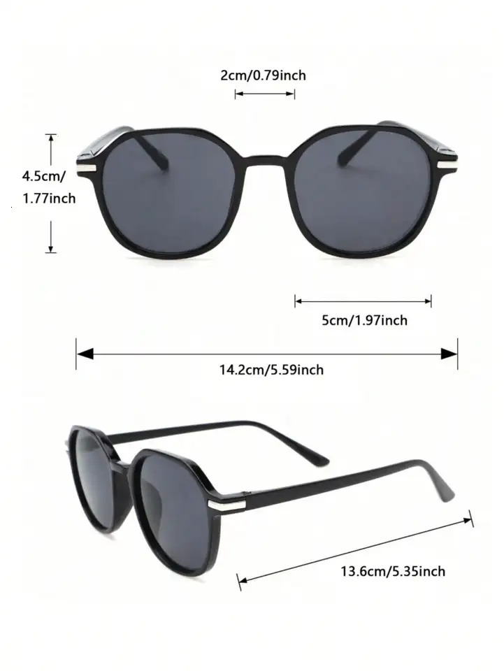 6PCS Classic Fashion Geometric Pentos Plastic Frame Women Sunglasses For Men Daily Life Shades Eyewear Accessories 250512