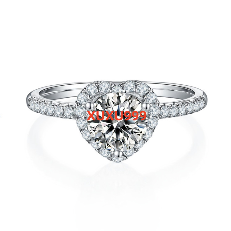 Luxury Exquisite One Ct Moissanite Diamond Heart Ring S925 Sterling Silver Female Engagement Rings
