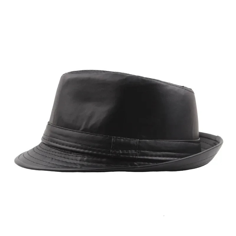 PU Leather Gift Fedoras for Middleaged and Elderly Autumn Winter Outdoor Leisure Gentlemen Jazz Hat Men Panama 250512