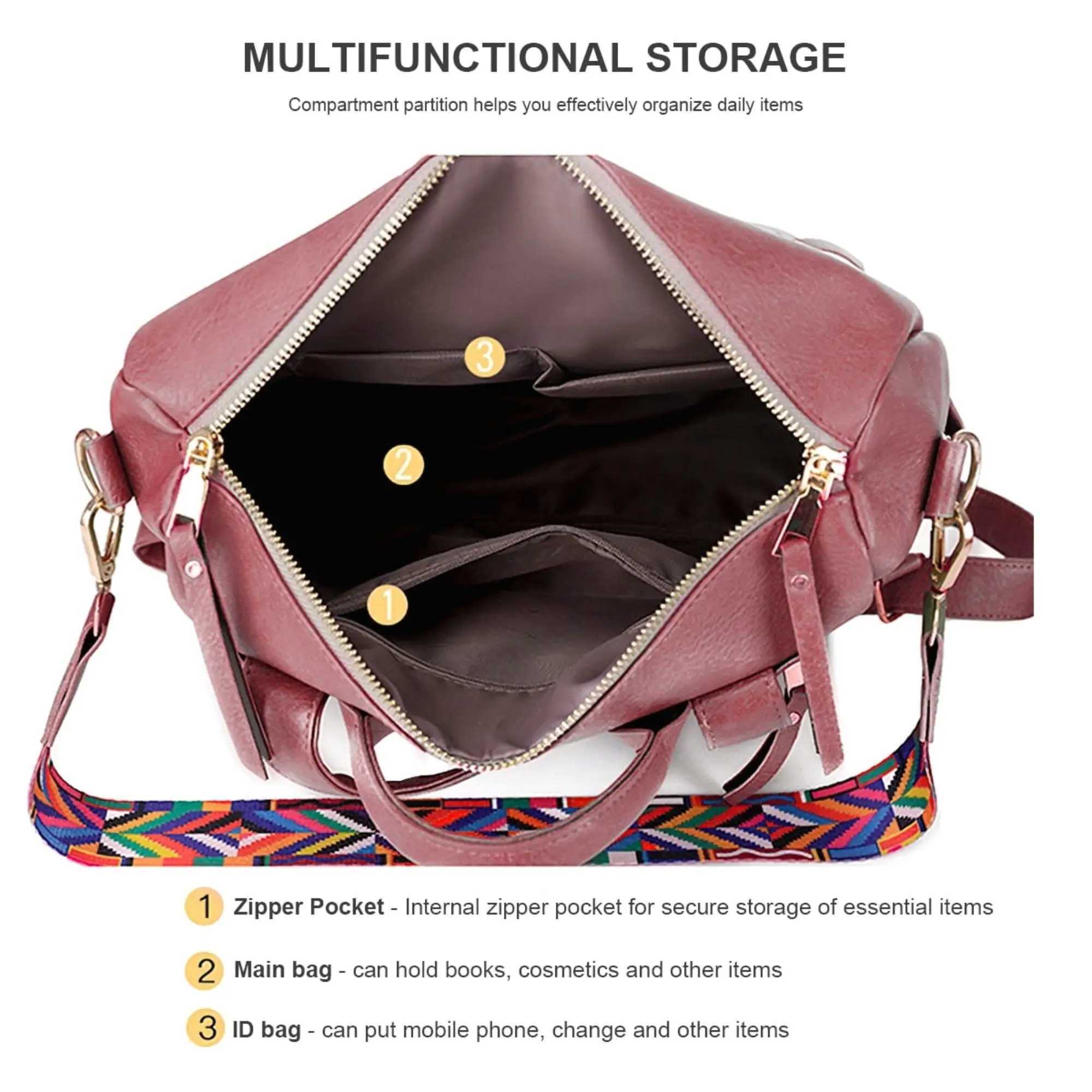 Stylish Leather Backpack Purse for women - Designer Convertible Shoulder Bag for School Everyday Use Z250512