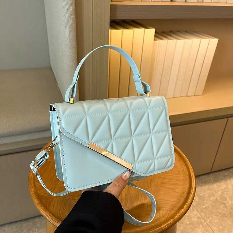 Lingge Embroidery Thread Fashion Small Bag for Women 2025 Single Shoulder Crossbody Bag Texture Popular HandbagW250512