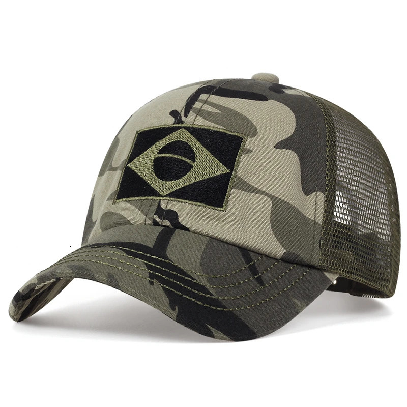 Brazilian flag camouflage baseball cap fashion jungle combat caps adjustable outdoor cotton casual hat hip hop sports hats 250512