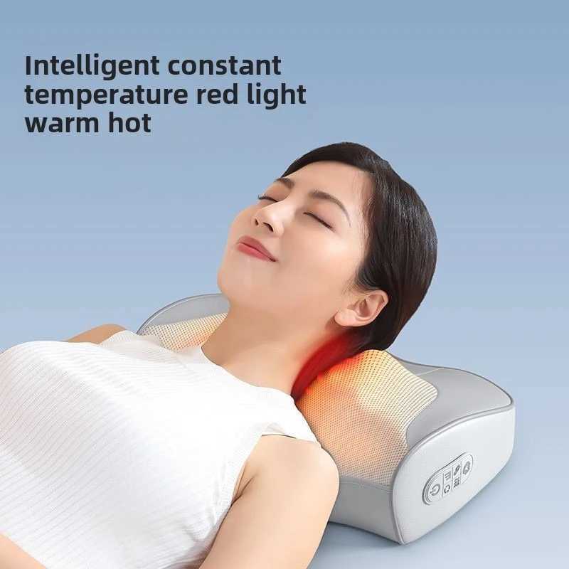 XINDU Neck Hip Massage Pillow Cervical Massager Waist Back Shoulder Shiatsu Kneaded Multifunctional Hot Compress Relaxation GiftW250512