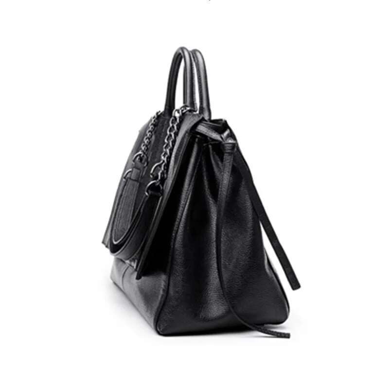 Women Handbag Simple Crocodile Leather Handbags Chain Women's Shoulder Bag Black Big Totes