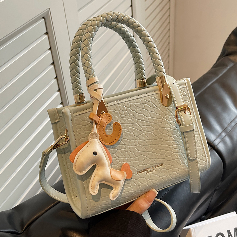 Simplified Textured Summer Handbag: Compact Messenger Tote Ideal for Everyday Use Designer bag