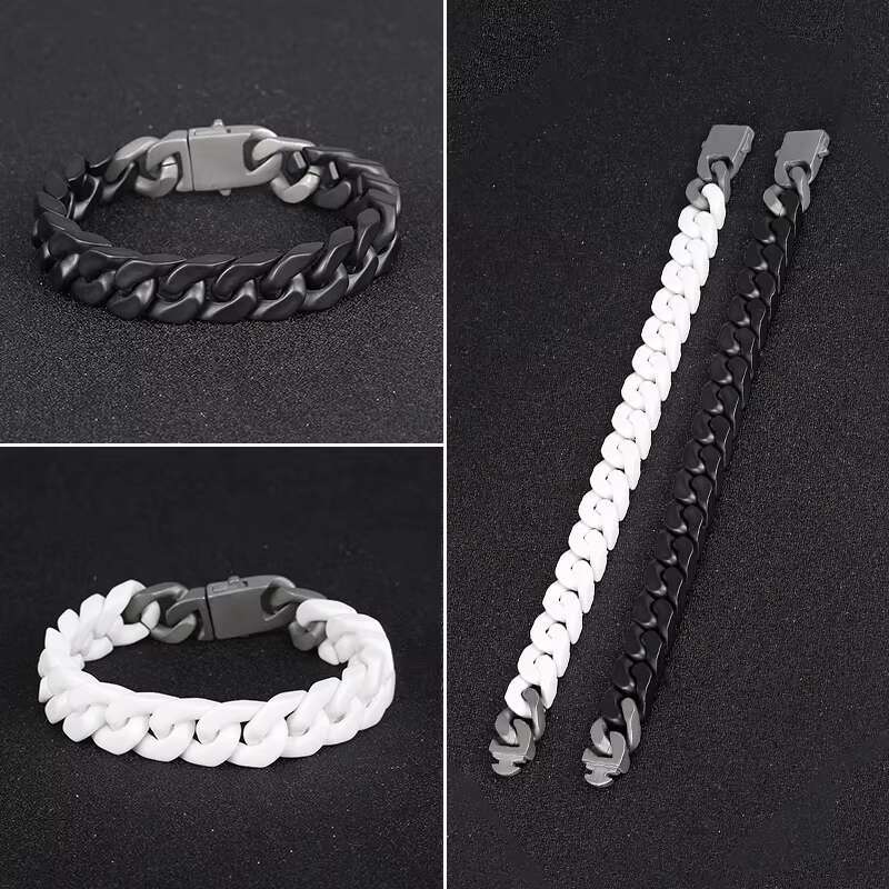 Custom Black Moissanite Cuban Bracelet Jewelry 925 Silver for Men Women Cuban Link Bracelet