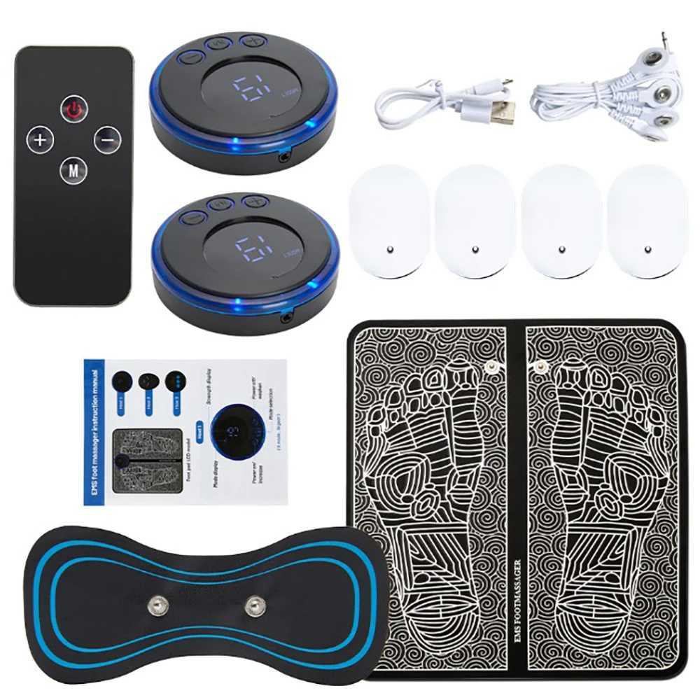 Electric Foot Massager Pad Electrostimulator Massage Mat EMS Muscle Massager Relax Foot Massage Fitness Massager USB ChargingW250512