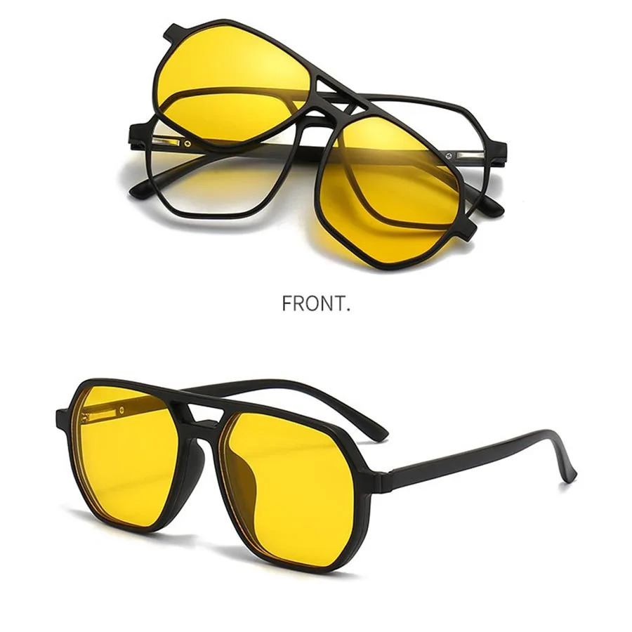 6 In 1 Custom Men Women Polarized Optical Magnetic Sunglasses Clip Magnet Clip on Sunglasses Clip on Sun Glasses Frame 250509