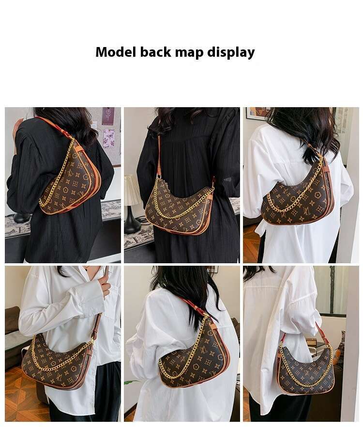 single highend feeling light luxury womens 2025 autumn and winter fashionable armpit bag printed versatile single shoulder bag