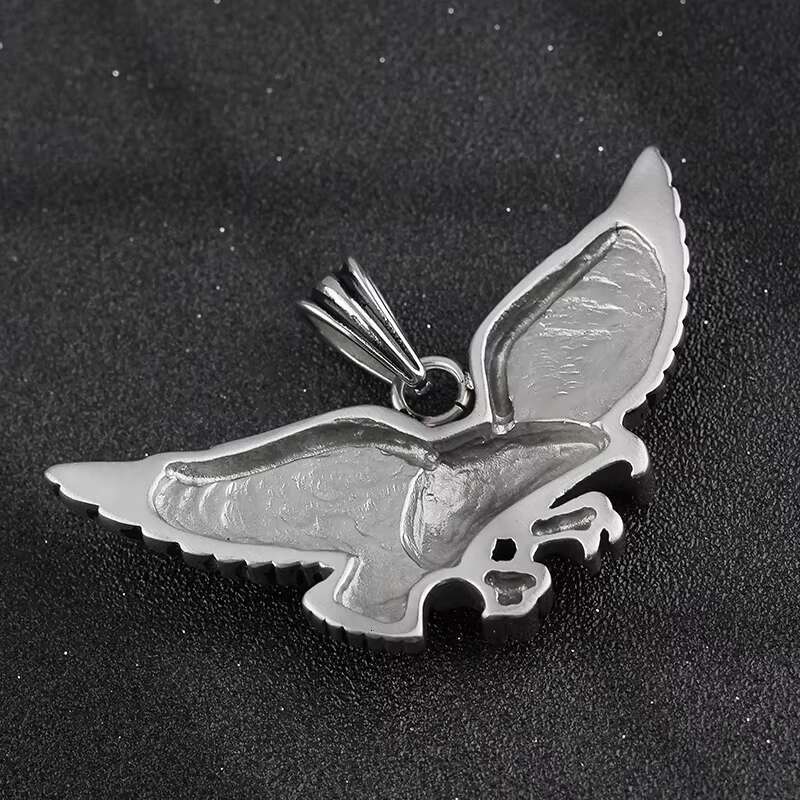 Wholesale Stainless Steel Emboss Eagle Pendant Necklace for Man Punk Good Detail Animal Jewelry Trendy Style