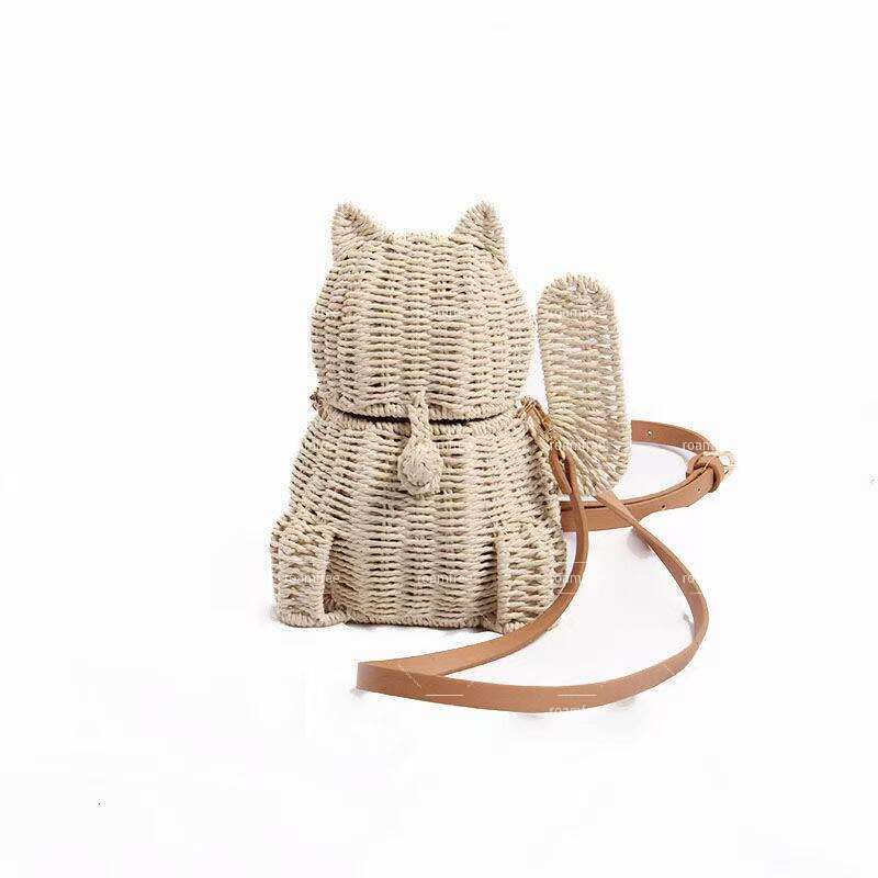 Shoulder new rattan Ladies Lucky Fashion cat Crossbody Messenger Hand Bags Women Girl basket free shippingcatlin_fashion_bags