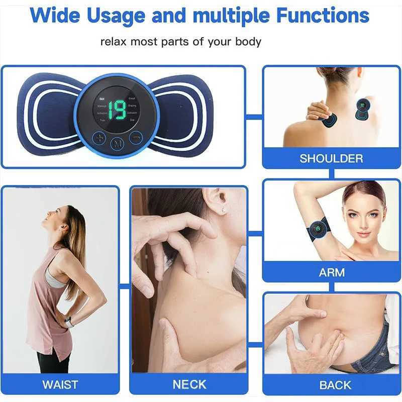 Cervical Massage Stick Mini Portable Electric Neck Massage Instrument Body Massage Muscle Relaxing BlackW250512