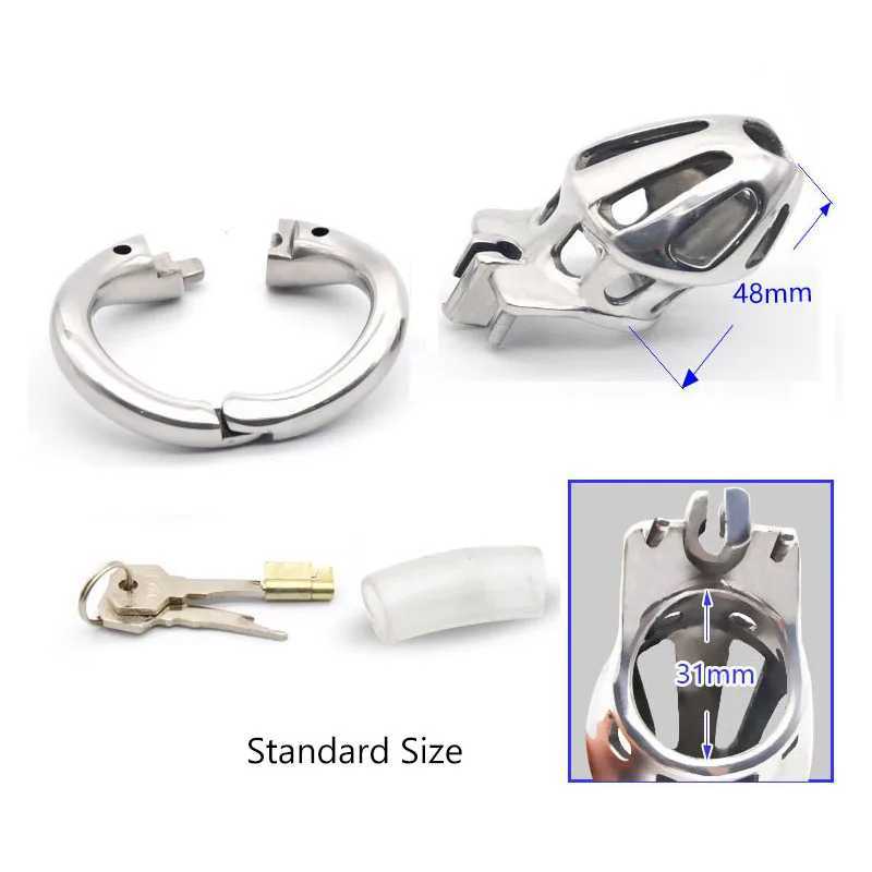 BLACKOUT 2020 New Metal Openable Ring Design Male Chastity Device Penis Ring Vent Hole Cock Cage Sex Toys W250512
