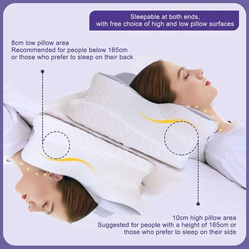 2 in 1 Memory Foam Cervical Pillow Ergonomic Contour Orthopedic Pillow for Neck Pain Contoured Support PillowsNeck PillowW250512