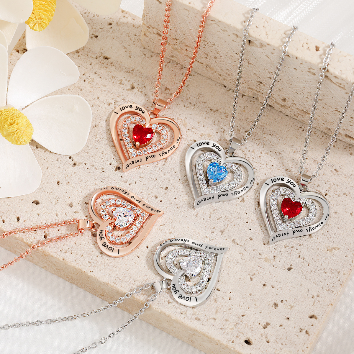 Exquisite Jewelry Design: Timeless Round Cut CZ Gemstone Heart Ornamented Chain Accessory