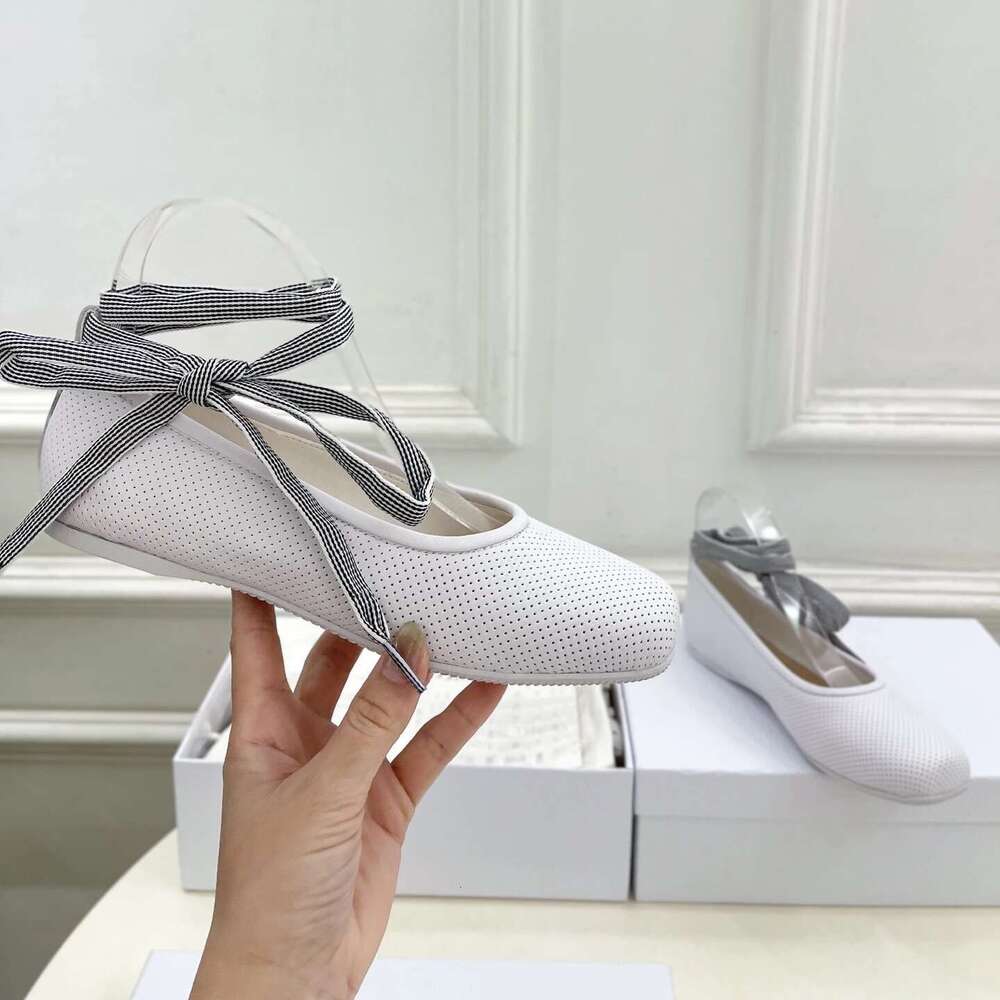 Women Size35-41 Genuine Leather Ballet Flats Ankle Strap Square Toe Solid Colors Roman Designer Shoes Zapatillas De Mujer