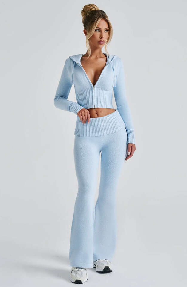 Fashionable plus-size women's clothing 25 Spring New Slimming Short Hooded Top, Casual Pants Fashion Set, Women's Two Piece Set