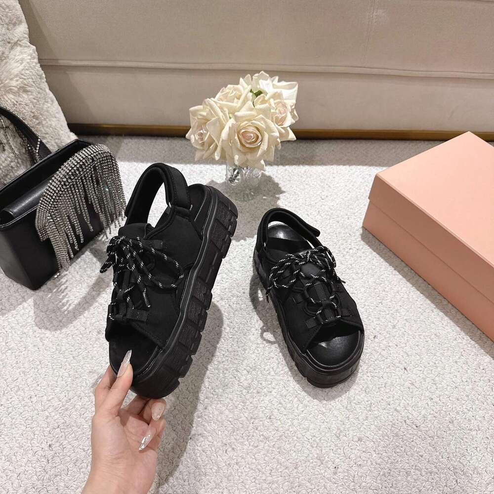 Women Sandals Flat Platform Solid Colors Summer Beach Flats Hook Loop Leisure Concise Designer Shoes Zapatillas De Mujer