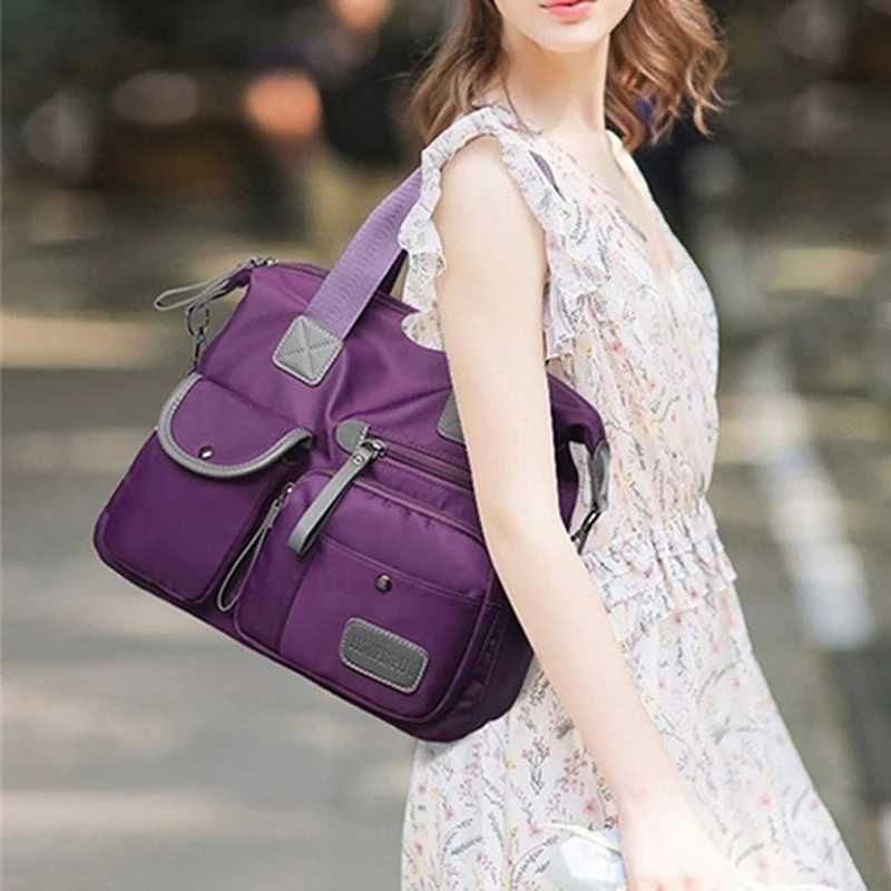 New Ladies Tote Bag Fashion Nylon Waterproof Casual Shoulder Mummy Bag Large Capacity Messenger BagsXJ250512