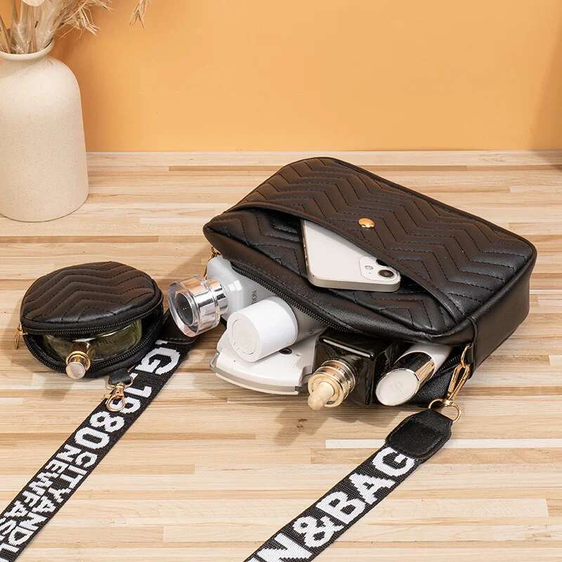2pcs Women PU Leather Handbag Shoulder Messenger Bags Fashion Retro Korean V Pattern Outdoor Causal Embroidery Satchel Tote Bag