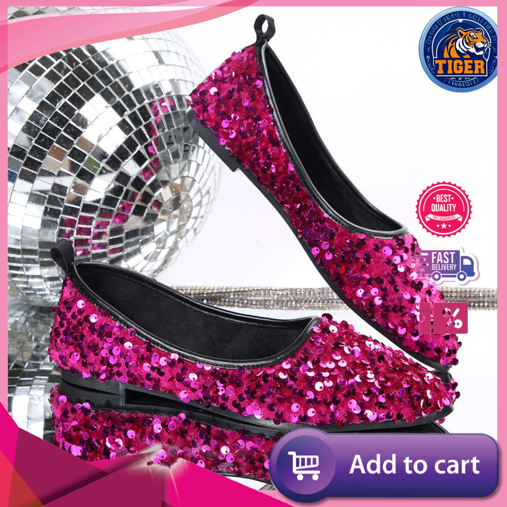 Ddmytiger Oversized Flat Spring Shoes For Women S Fashion Backless Sequins Casual Single Shoe Blinding Outdoor Shoes