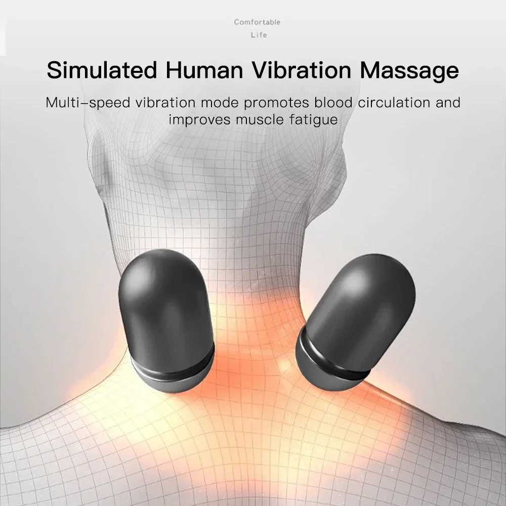Neck Massage Electric Pillow Heating Vibration Neck Massager Back Cervical Traction Relax Sleeping Memory Foam Spine SupportW250512