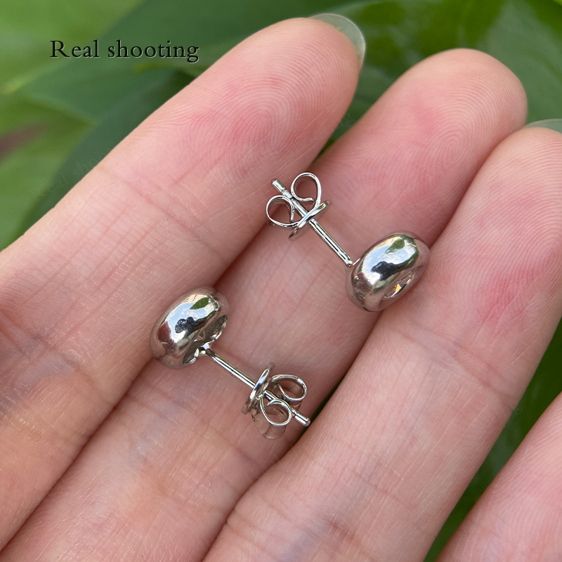 Moissanite Bubble Stud Earrings Fashion Men Women 5MM D VVS1 Lab Created Moissanite Diamond Shiny Design Unisex for Gift