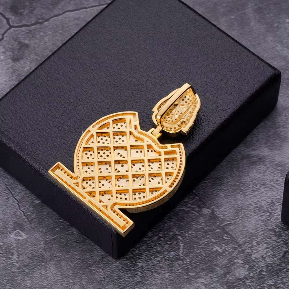 Fashion High Quality Jewelry 18K Gold Plated Iced Out Zircon Diamond Brass Money Pendant Necklaces for Men