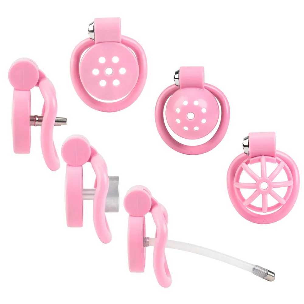 Male Penis Chastity Cage Set Small Bird Chastity Cage 5 Cock Rings With Urethral Sound Plug Penis Bondage Slave Man Sex Toy W250512