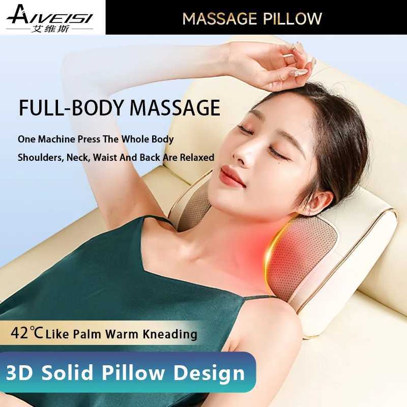 Aiveisi Electric Neck Cervical Massage Pillow Waist Back Shoulder Shiatsu Kneaded Massager For Neck And ShouldersW250512