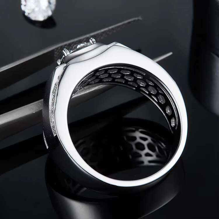Moissanite Engagement Ring VVS 925 Sterling Silver Moissanite Rings for Mens Wedding Bands