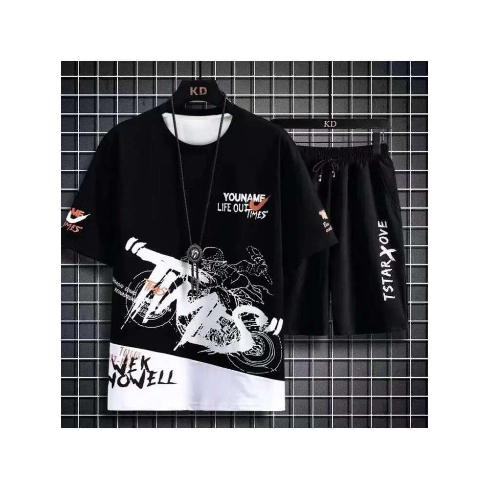 Men's Sets 2024 Summer Fashion Quick-Drying T Shirts Casual Ice Silk Shorts Set Men Sporty Two-Piece Outfit Basketball Tracksuit Designer