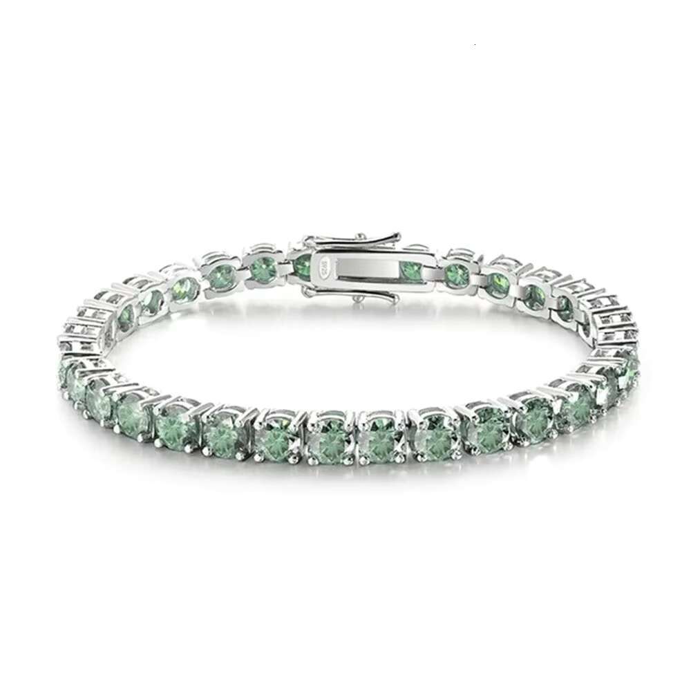 Colored Moissanite Diamond Tennis Bracelets in 3mm 4mm 5mm 6.5mm Sizes