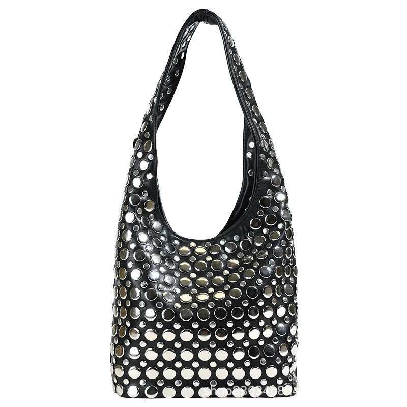 Personalized Trendy Dot Rivet Shoulder 2025 New Versatile Motorcycle Armpit Tote Bag