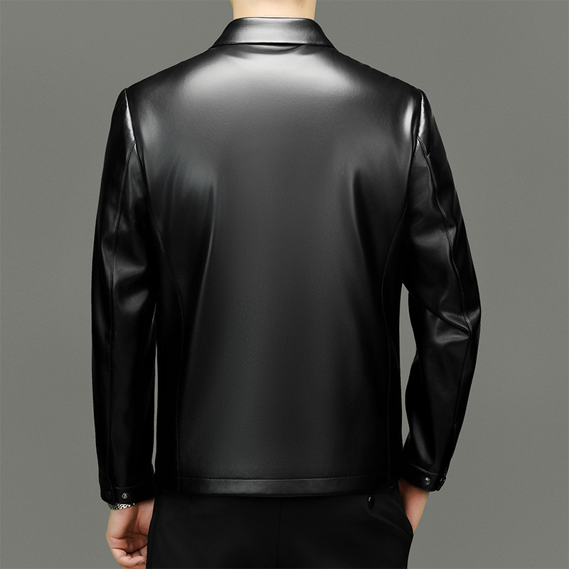 Waterproof Mens Leather Jacket - Durable & Low-Maintenance with a Modern Fit 8568