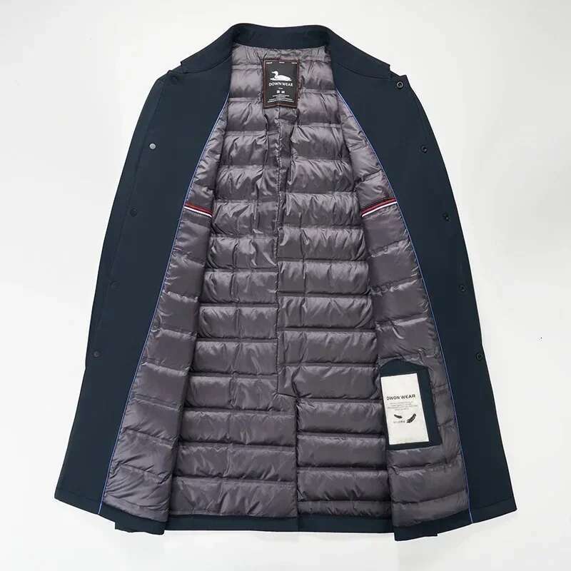 High-End Jacket Men's Winter Business Casual Mid-Length Lapel 90 White Duck Down Parka Male Clothes Thick Warm Coat Designer