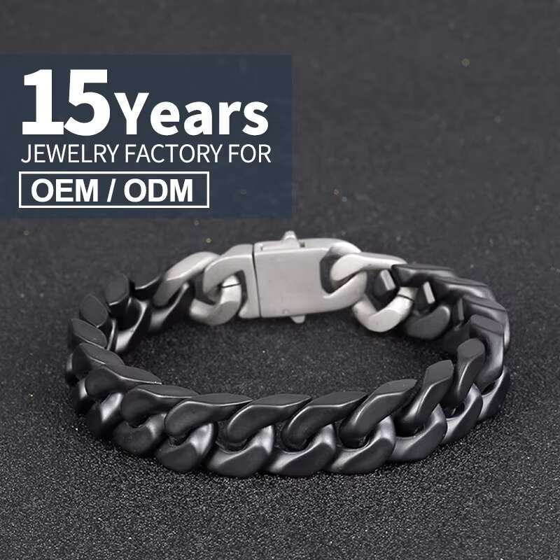 Custom Black Moissanite Cuban Bracelet Jewelry 925 Silver for Men Women Cuban Link Bracelet