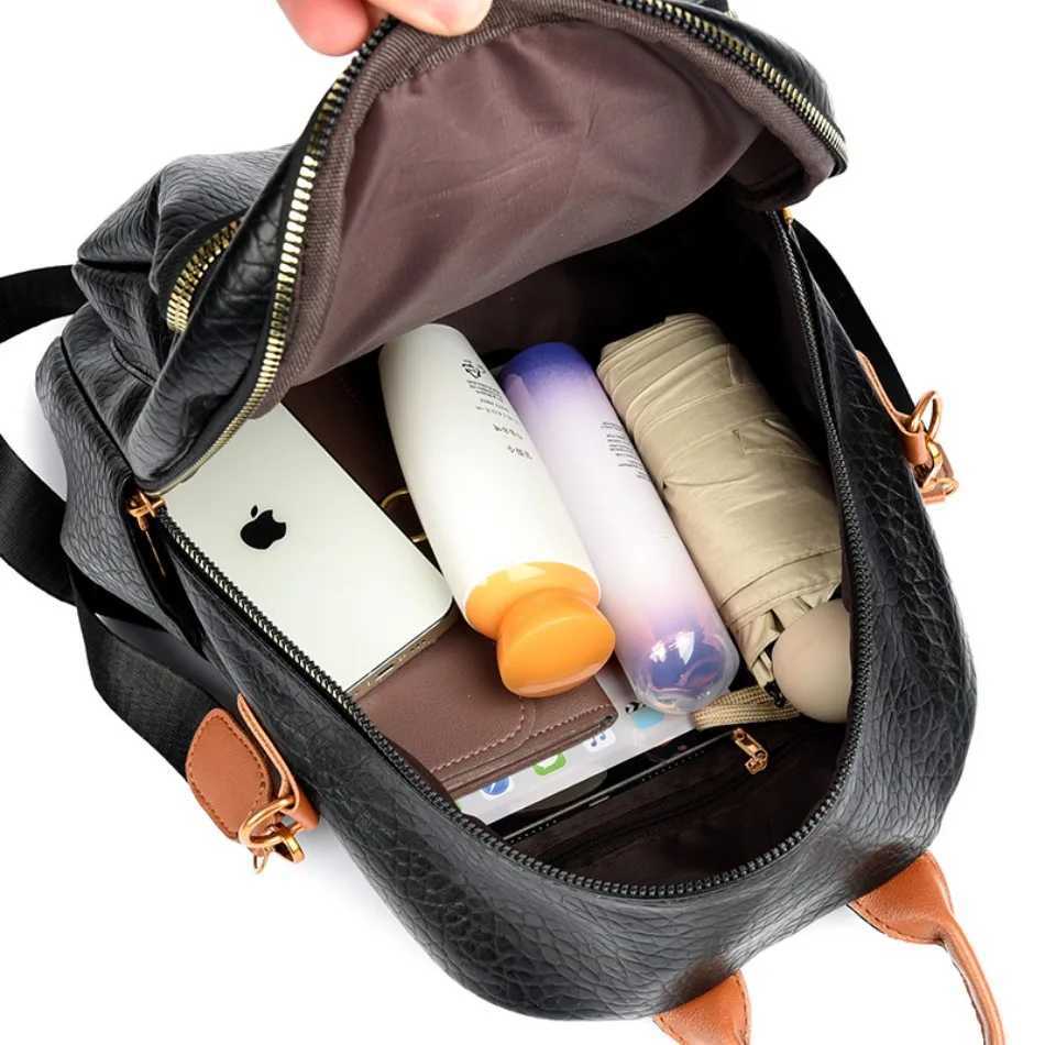 Fashion Women Backpack Designer Pu Leather Travel Back Pack Casual Shoulder Bag High Quality School Bags for Teenagers s Bag Z250512