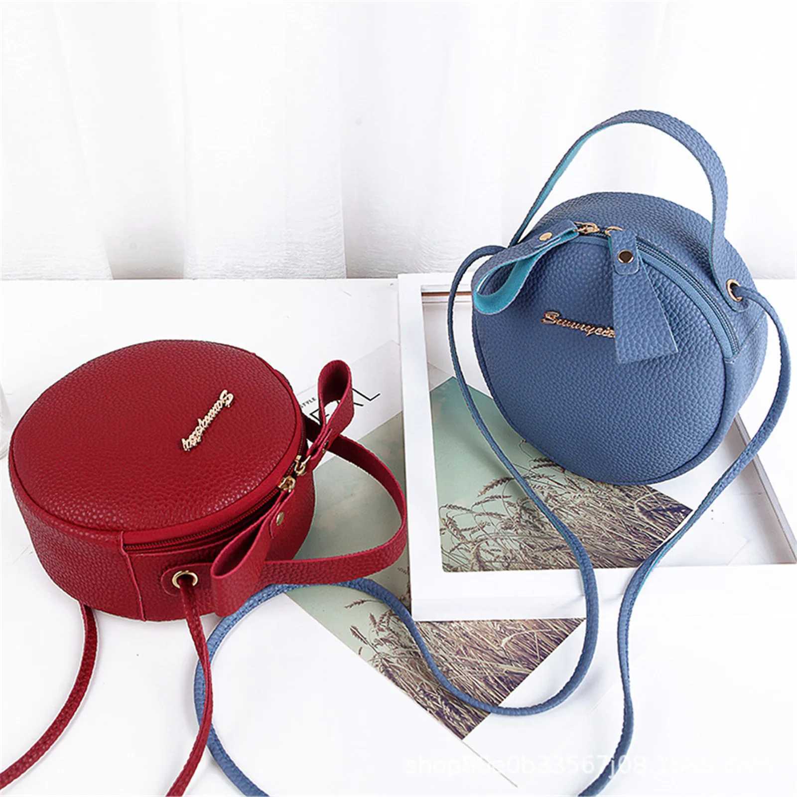 Womens Shoulder Bags Lychee Pattern Small Round Bag Crossbody Bags Mini Messenger Wallets Fashion Ladies Leather Handbags Tote Z250512